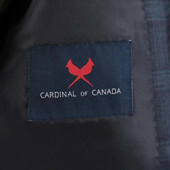 Cardinal of Canada NWT Wool Sport Coat Size 44R US In Dark Green w/ Navy Plaid